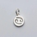 wholesale S925 sterling silver plain silver zodiac round pendant charm DIY handmade bracelet accessory-0-2