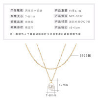 S925 Silver Natural Freshwater Pearl Teardrop Zircon Necklace-Stacked Baroque Pearl Necklaces [K Gold]  925 Silver