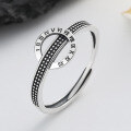 wholesale S925 Sterling Silver Vintage Harajuku Style Roman Numbers Thai Silver Ring, Punk Style Trendy Fashion Ring-0-2