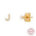 wholesale S925 Sterling Silver INS Minimalist Diamond-Studded Initial Letter Earrings, Popular 26-Letter Women's Jewelry-0-14