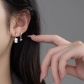 wholesale S925 Sterling Silver Asymmetric Good Luck English Letter Earrings Lucky Ear Clips Korean Style Fashion Earrings-0-1