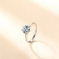 wholesale Sterling Silver 1-carat D-color Moissanite Ring for Women, Small Batch Design Gift for Girlfriend, Fashionable and Light Luxury-0-0