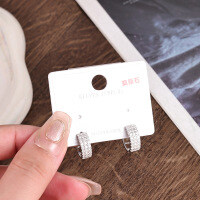 Sterling Silver Rhinestone Earrings for Women, 2025 Winter Sparkling Elegant Studs-MR-0456 (3.3G)