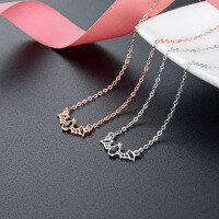 wholesale 925 Sterling Silver Small Bat Necklace for Women, Korean Style Minimalist Diamond Accent Pendant Chain, Unique Design Collarbone Chain-Bat necklace rose gold &gt; 925 silver