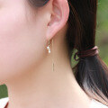 wholesale 925 Sterling Silver Natural Freshwater Pearl Ear Thread with Minimalist Tassel Design Direct Source Factory Wholesale Available-0-2