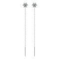wholesale S925 Sterling Silver Minimalist and Elegant New F-Fan Tassel Earrings for Women, Live Streaming Hot-Selling Moissanite Ear Thread Wholesale-0-1