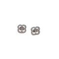 wholesale S925 Sterling Silver Four-Petal Floral Stud Earrings with Micro-Paved Zirconia, Minimalist and Elegant Korean Style-0-4