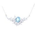 wholesale S925 Sterling Silver Mini Luxury Style Angel Wing Necklace with Colored Gemstones and Natural Stones, Perfect as a Birthday Gift for Bestie-0-4