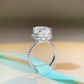wholesale S925 Sterling Silver 10-Carat Ice Flower Cut Radiant Cut Exaggerated Wholesale Ring for Women-0-2
