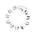 wholesale S925 Sterling Silver Minimalist Round Sequins Bracelet for Women, Fashionable Aloof Style, French-inspired Korean Heavy Duty Hand Accessory-0-4