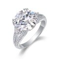 S925 Silver Exaggerated Stackable Moissanite Ring, Tarnish-Resistant, Light Luxury High-End-0-4