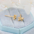 wholesale S925 Silver Plated 14K Gold Japanese Retro Design Mini Floral Stud Earrings-0-2