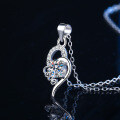 S925 Sterling Silver 50-Point Moissanite Love Heart Pendant Necklace-0-0