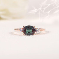 wholesale S925 Silver Fashionable Alexandrite Ring Simple Setting Synthetic Alexandrite Gemstone Ring Cross-Border Hot Seller-Synthetic Alexandrite Ring  US 5