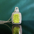 wholesale S925 silver new style 8*11 olive green necklace trendy ins pendant women's fashion-0-5