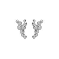 wholesale S925 Sterling Silver Y-Shaped Flat Round Bead Geometric Irregular Pearl Textured Earrings for Women, Korean Version Ins Niche Design-Platinum [with sterling silver ear plugs] &gt; 925 silver