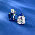 wholesale 925 SilverJewelry NewFashion OL Blue and White Zircon Earrings WomenWish Best-Seller-0-3