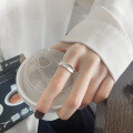 wholesale S925 Sterling Silver Korean Version Ins Minimalist Style Geometric Irregular Wave Texture Versatile Open Ring-0-2