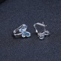 wholesale Designer Natural Topaz Earrings, New European and American Light Luxury S925 Silver Inlaid with Natural Colored Gemstone Stud Earrings-0-2