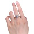 wholesale S925 Sterling Silver 6*6mm Heart-Shaped White Diamond Ring Women'sIns-0-4