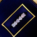 wholesale S925 Silver Sweetheart Shared Prong Ring with High-Carbon Diamonds, Stackable Ins-Style Ring for Women-0-3