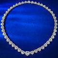 wholesale S925 silver jewelry, live streaming style heart-shaped full diamond necklace, collarbone chain, luxurious and fashionable, celebrity and socialite elegant design-0-0