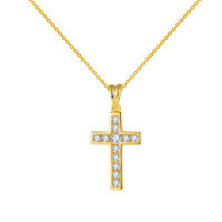 wholesale S925 Sterling Silver Plated with 18K Gold 25mm Moissanite Cross Pendant Necklace for Women, ANU Cross-Border Xiaohongshu Douyin Style-Silver with zircon platinum 925 silver
