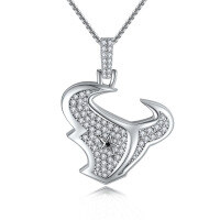 wholesale 925 Sterling Silver Plated NBA Hip Hop Moissanite Men's Pendant for Cross-Border E-Commerce Live Streaming, Celebrity Fashion-Silver inlaid with zircon