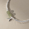wholesale S925 Sterling Silver Hetian Jade Broken Silver Bamboo Joint Leaf Bracelet Ins Style Small Fresh Accessories for Women S644-0-3