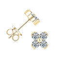 S925 Silver D Color Moissanite Four-Leaf Clover Stud Earrings-0-3
