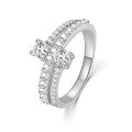 wholesale Platinum European and American Cross-Border Full Diamond High-End Engagement Ring for Women with Moissanite Wholesale Direct from Manufacturer-0-5