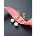 wholesale 925 Sterling Silver Pearl Earrings, Rose Gold Plated, Minimalist and Versatile High-End Small Design Elegant Stud Earrings-0-3