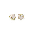 wholesale S925 Sterling Silver Gradient Square Elegant Earrings for Women, Korean-style Minimalist Hollow Geometric Resin Drop Earrings G9245-0-4