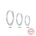wholesale S925 Sterling Silver INS Style Minimalist Smooth Hoop Earring and Ear Cuff Set, a Hot Trendy Cool Ear Accessory-0-6