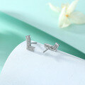 wholesale 925 Sterling Silver L Letter Zircon Ear Studs, Personalized Fashion European and American Style Pure Silver Earrings, Exquisite Elegant Accessories, High-End Feel Wholesale-0-2