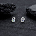 S925 Sterling Silver Screw Back Four-Prong Zircon Stud Earrings for Men and Women-0-1
