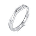 wholesale S925 Sterling Silver Original Design High-end Couple Rings Adjustable Plain Band Rings Valentine's Day Gift-0-15