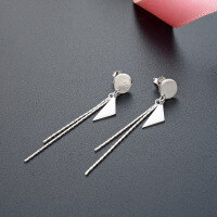 wholesale S925 Sterling Silver Small and Unique Design Korean Style Tassel Earrings for Women, Ear Threads, Trendy Ins Style Ear Studs, Cross-Border New Product-Tassel Earrings 925 Silver