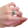 wholesale 925 Silver Inlaid with 7*9 Green Tourmaline Ring,ins-0-4
