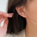 wholesale S925 Sterling Silver Five-Pointed Star Resin Drop Earrings for Women, Small and Minimalist, Fresh Style, Best Friend Matching, Student Earrings, Trendy Ear Accessories-0-1