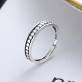 wholesale S925 Sterling Silver Japanese and Korean Heart-to-Heart Connected Ring, Creative Design Minimalist Jewelry Gift Adjustable Ring-0-1