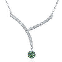 S925 Sterling Silver Moissanite Cross-Border Serpent Series Necklace-1-carat green moissanite