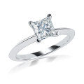 wholesale [925 Silver Plated White Gold] 1-carat princess cut moissanite ring, fancy-shaped moissanite women's ring, wholesale wedding ring-0-4