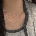wholesale S925 Sterling Silver Korean-style Two-Way Wearing Beaded Long Pendant Necklace for Women, Minimalist and Luxurious Plain Chain Collarbone Necklace-0-1