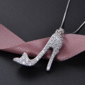 wholesale S925 Sterling Silver Light Luxury Style Niche Design High Heel Pendant Women's Collarbone Necklace with Inlaid Zirconia Stone Jewelry-0-2