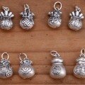 wholesale Sterling Silver S999, Thai Silver, Auspicious Knot Peace Lock, Fortune Character Coin, Fortune Bag Pendant, DIY Crystal Bracelet, Pure Silver Accessories-0-3