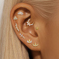 wholesale S925 Sterling Silver Marquise Geometric Diamond Flat Threaded Cartilage Ear Bone Stud-0-1