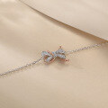 wholesale 925 Silver New European and American Zircon Bow Bracelet Big Brand Jewelry Ins Wholesale-0-2