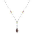 wholesale 925 Silver New Light Luxury Jewelry Gemstone Pendant French Romantic Natural Colored Gemstone Necklace Pendant-0-0