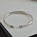 wholesale 999 Silver Retro Palace Style Chiseled Peony Flower Adjustable Bangle for Women, Pure Silver Artistic Youthful Student Bracelet-0-3